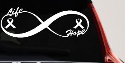 Infinity Life and Hope Breast Cancer Awareness Car or Truck Window Vinyl Decal Sticker