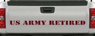 US Army Retired Military Car or Truck Window Decal Sticker (Purple Red)