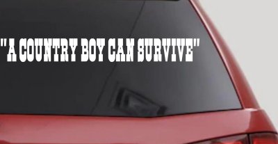 A Country Boy Can Survive Car or Truck Window Vinyl Decal Sticker