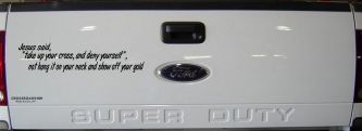 Jesus Said Take Up Your Cross And Deny Yourself Christian Car or Truck Window Decal Sticker (Black)
