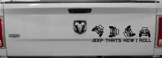 Jeep Thats How I Roll Funny Off Road Car or Truck Window Decal Sticker (Black)