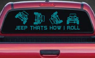 Jeep Thats How I Roll Funny Off Road Car or Truck Window Decal Sticker (Turquoise Blue)