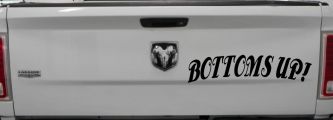 Bottoms Up Car or Truck Window Vinyl Decal Sticker (Black)