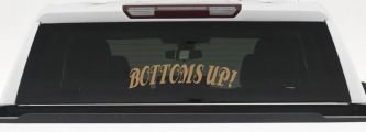 Bottoms Up Car or Truck Window Decal Sticker (Light Brown)