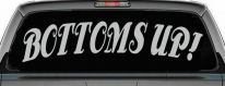 Bottoms Up Car or Truck Window Decal Sticker (Light Gray)