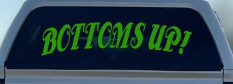 Bottoms Up Car or Truck Window Vinyl Decal Sticker (Lime)