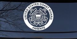 United States Coast Guard Parents Military Car or Truck Window Decal Sticker