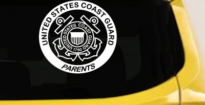 United States Coast Guard Parents Military Car or Truck Window Vinyl Decal Sticker