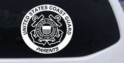 United States Coast Guard Parents Military Car or Truck Window Decal Sticker