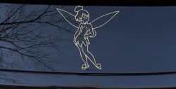 Tinkerbell Tinker Bell Standing Fairy Tale Car or Truck Window Decal Sticker (Desert Sand)