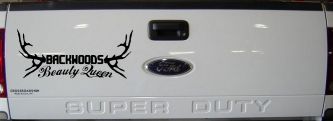 Backwoods Beauty Queen Country Car or Truck Window Vinyl Decal Sticker (Black)