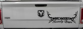 Backwoods Beauty Queen Country Car or Truck Window Decal Sticker (Black)
