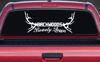 Backwoods Beauty Queen Country Car or Truck Window Decal Sticker
