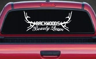 Backwoods Beauty Queen Country Car or Truck Window Decal Sticker