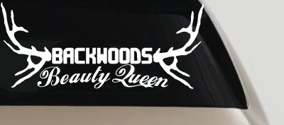 Backwoods Beauty Queen Country Car or Truck Window Vinyl Decal Sticker