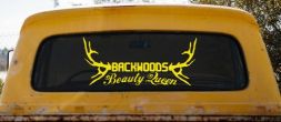 Backwoods Beauty Queen Country Car or Truck Window Vinyl Decal Sticker (Yellow)