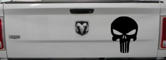 Punisher Skull Car or Truck Window Decal Sticker (Black)