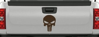 Punisher Skull Car or Truck Window Decal Sticker (Brown)