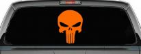 Punisher Skull Car or Truck Window Vinyl Decal Sticker (Orange)