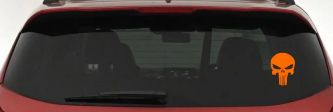 Punisher Skull Car or Truck Window Decal Sticker (Orange)
