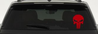 Punisher Skull Car or Truck Window Decal Sticker (Red)