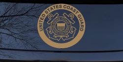 United States Coast Guard  Military Car or Truck Window Decal Sticker (Light Brown)