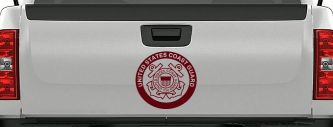 United States Coast Guard  Military Car or Truck Window Decal Sticker (Purple Red)