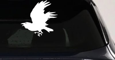 Raven Car or Truck Window Vinyl Decal Sticker (White)