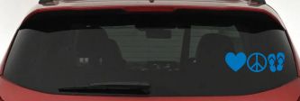 Love Peace and Flip Flops Car or Truck Window Vinyl Decal Sticker (Sky Blue)