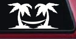 Palm Trees with Hammock Beach Car or Truck Window Decal Sticker