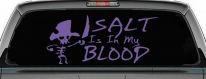 Cute Pirate Skeleton Salt Is In My Blood Funny Car or Truck Window Decal Sticker (Purple)