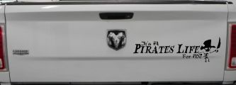 It's A Pirates Life For Me Pirate Skeleton Funny Car or Truck Window Vinyl Decal Sticker (Black)
