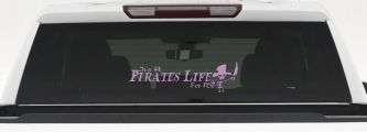 It's A Pirates Life For Me Pirate Skeleton Funny Car or Truck Window Decal Sticker (Lilac)