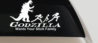 Godzilla Wants Your Stick Family Funny Car or Truck Window Vinyl Decal Sticker