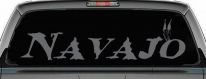 Navajo Indian Western Car or Truck Window Vinyl Decal Sticker (Silver)