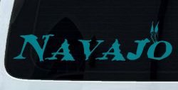 Navajo Indian Western Car or Truck Window Decal Sticker (Turquoise Blue)
