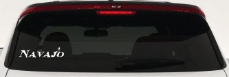 Navajo Indian Western Car or Truck Window Decal Sticker (White)