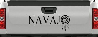 Navaho with Dreamcatcher O Native American Indian Dream Catcher Car or Truck Window Vinyl Decal Sticker (Black)