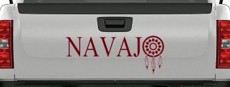 Navaho with Dreamcatcher O Native American Indian Dream Catcher Car or Truck Window Vinyl Decal Sticker (Burgundy)