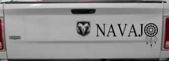 Navaho with Dreamcatcher O Native American Indian Dream Catcher Car or Truck Window Decal Sticker (Matte Black)