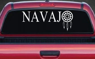 Navaho with Dreamcatcher O Native American Indian Dream Catcher Car or Truck Window Decal Sticker