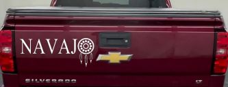 Navaho with Dreamcatcher O Native American Indian Dream Catcher Car or Truck Window Vinyl Decal Sticker (White)