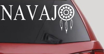 Navaho with Dreamcatcher O Native American Indian Dream Catcher Car or Truck Window Vinyl Decal Sticker
