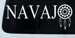 Navaho with Dreamcatcher O Native American Indian Dream Catcher Car or Truck Window Decal Sticker