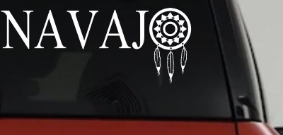 Navaho with Dreamcatcher O Native American Indian Dream Catcher Car or Truck Window Vinyl Decal Sticker