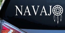 Navaho with Dreamcatcher O Native American Indian Dream Catcher Car or Truck Window Decal Sticker