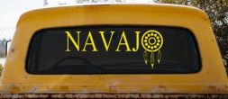 Navaho with Dreamcatcher O Native American Indian Dream Catcher Car or Truck Window Vinyl Decal Sticker (Yellow)
