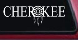 Cherokee Indian with Dreamcatcher O Native American Indian Dream Catcher Car or Truck Window Decal Sticker