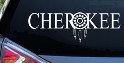 Cherokee Indian with Dreamcatcher O Native American Indian Dream Catcher Car or Truck Window Decal Sticker