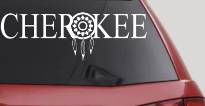 Cherokee Indian with Dreamcatcher O Native American Indian Dream Catcher Car or Truck Window Vinyl Decal Sticker